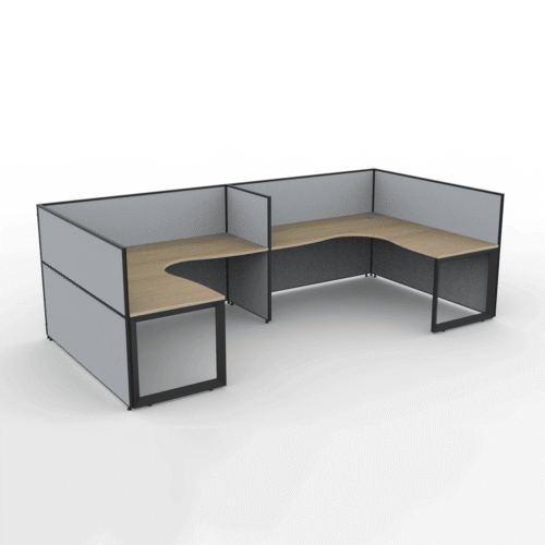 Alto Screen 2 Person U Shape Workstation With Loop Leg