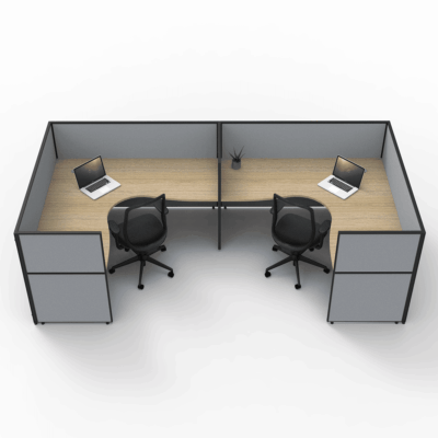 Alto Screen 2 Person U Shape Workstation With End Screen
