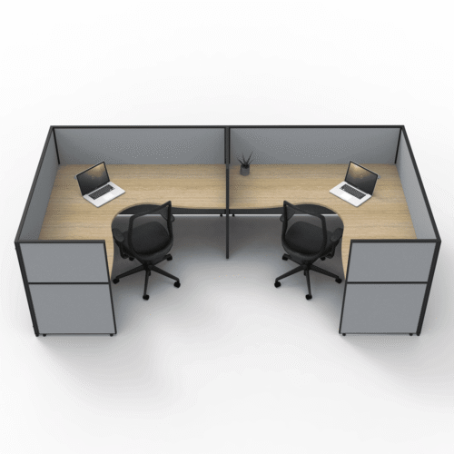 Alto Screen 2 Person U Shape Workstation With End Screen