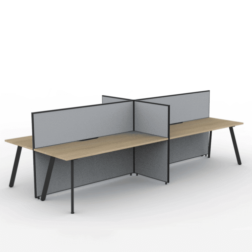 Alto Screen 4 Person Double Desk with Avenger Legs