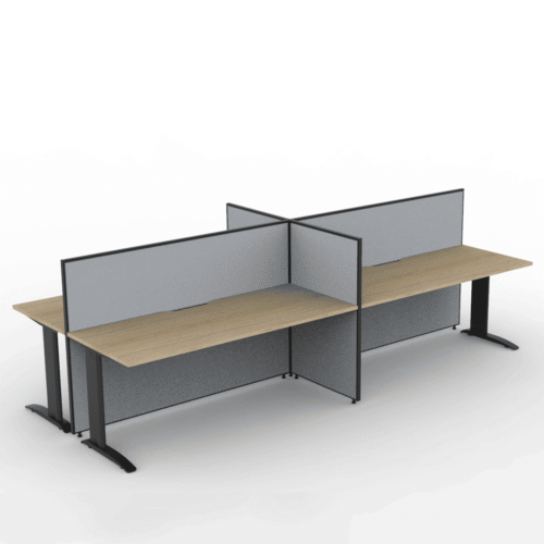 Alto Screen 4 Person Double Desk with Span Legs
