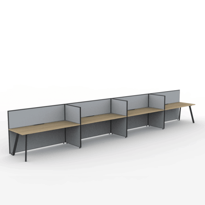 Alto Screen 4 Person Single Sided Desk with Avenger Legs