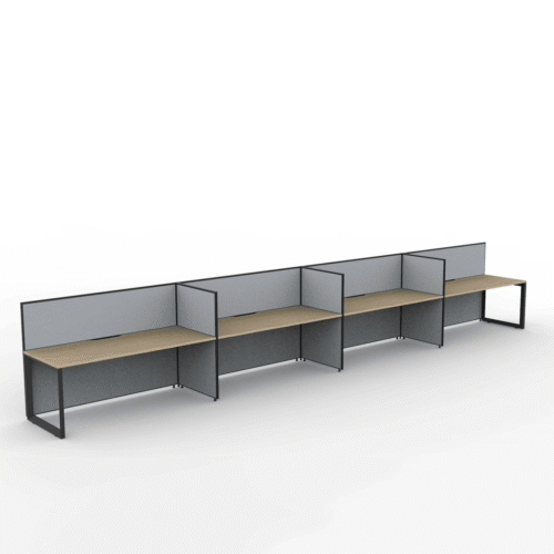 Alto Screen 4 Person Single Sided Desk with Loop Legs