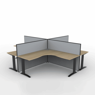 Alto Screen 4 Person X Shape Workstation with Span Legs