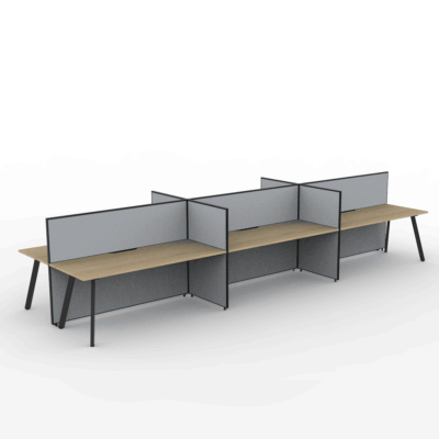 Alto Screen 6 Person Double Desk with Avenger Legs