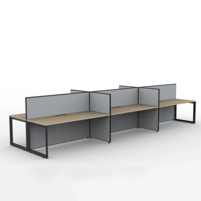 Alto Screen 6 Person Double Desk with Loop Legs
