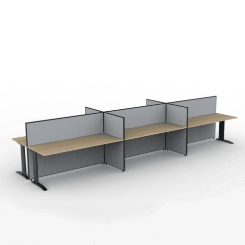 Alto Screen 6 Person Double Desk with Span Legs