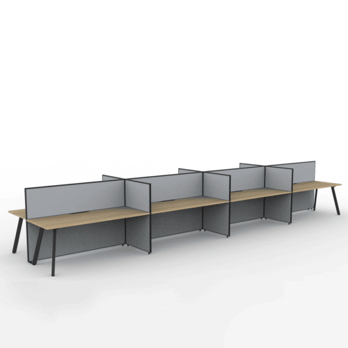 Alto Screen 8 Person Double Desk with Avenger Legs