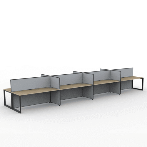 Alto Screen 8 Person Double Desk with Loop Legs