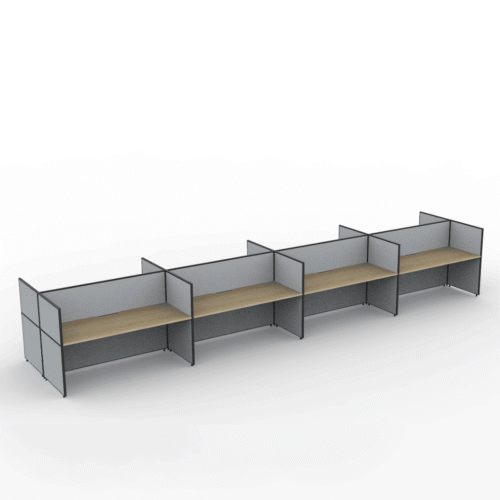Alto Screen 8 Person Double Desk with End Screen