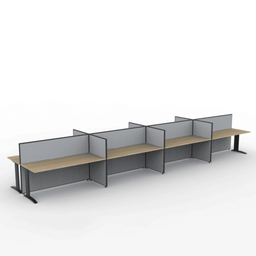Alto Screen 8 Person Double Desk with Span Legs