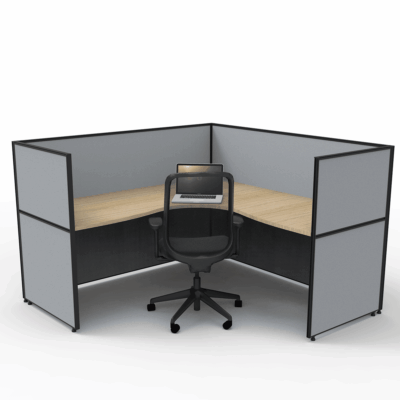 Alto Screen 1 Person Corner Workstation With End Screen