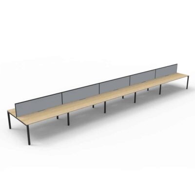 Avenger Mercury 10Person Double Sided Desk With Screen