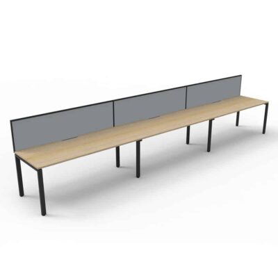 Avenger Mercury 3Person Single Sided Desk With Screen