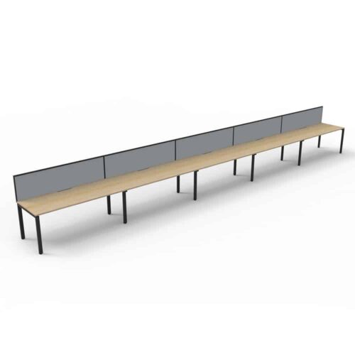 Avenger Mercury 5Person Single Sided Desk With Screen