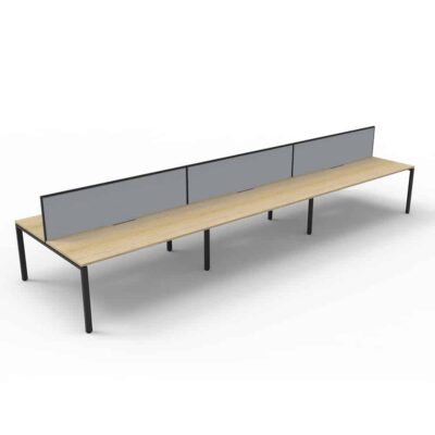 Avenger Mercury 6Person Double Sided Desk With Screen