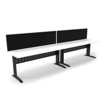 Diamond Space 2 Person Single Sided Desk With Screen