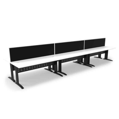 Diamond Space 6 Person Double Desk With Screen