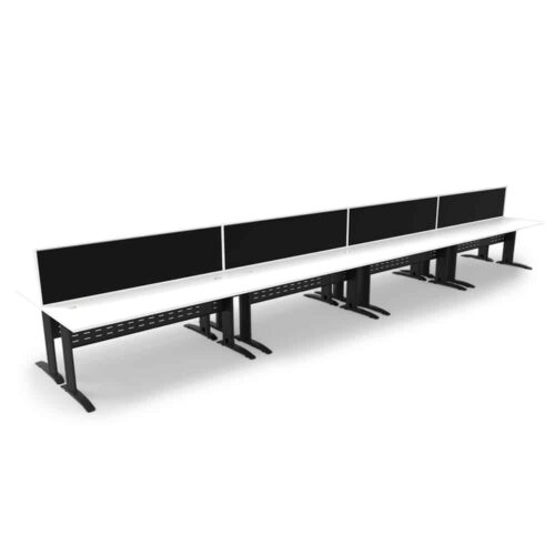 Diamond Space 8 Person Double Desk With Screen