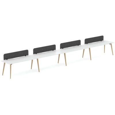 Enzo 4 Person Single Sided Desk (With Screen)