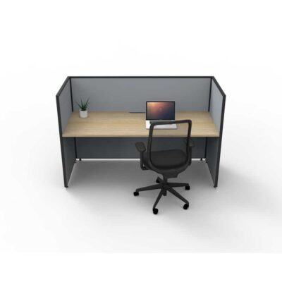 Alto Screen 1 Person Single Sided Desk With End Screen