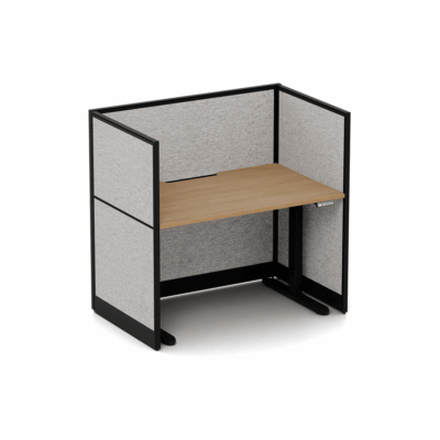 Quiet Height Adjustable 1 Person Inline Desk + End Screens