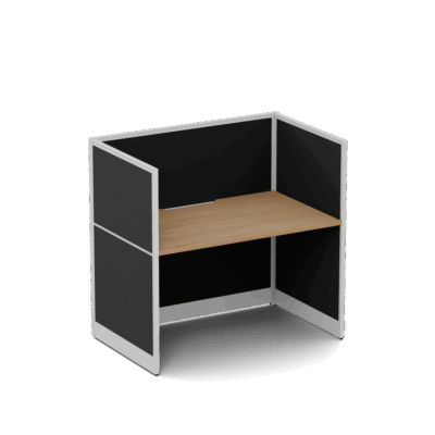 Quiet 1 Person Single Side Desk + End Screens