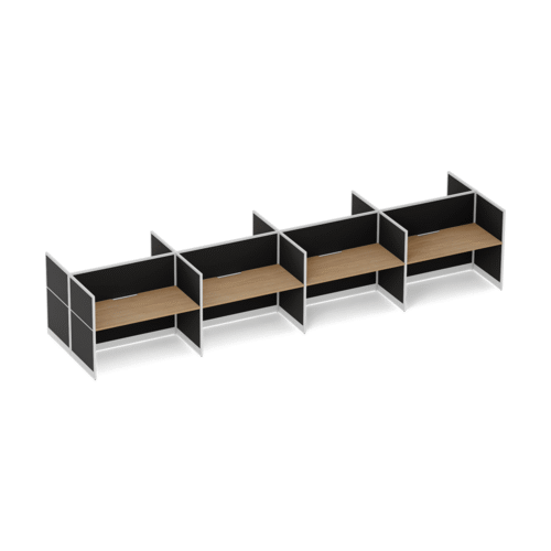Quiet 8 Person Double Desk + End Screens
