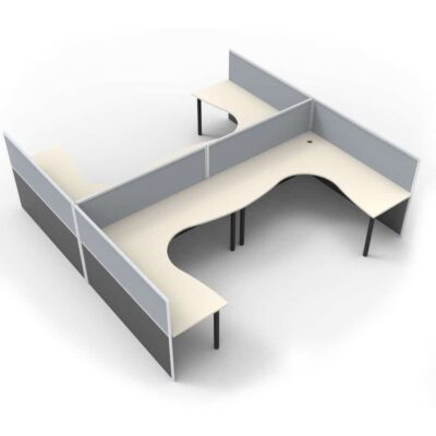 Super Office Screen 4 Person H Pod