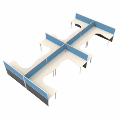 Super Office Screen 8 Person H Pod