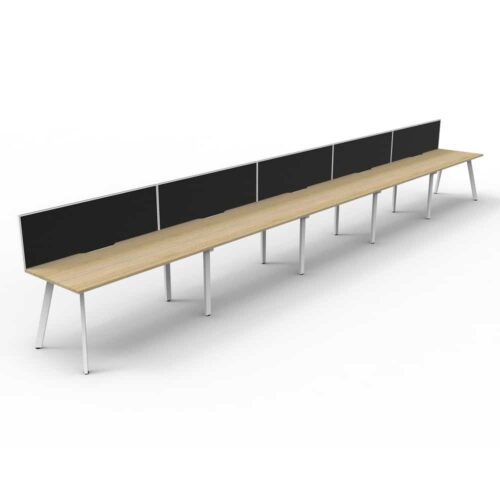 Avenger Venus 5Person Single Sided Desk With Screen