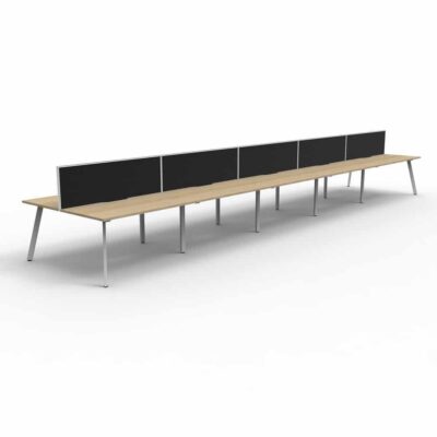 Avenger Venus 10Person Double Sided Desk With Screen