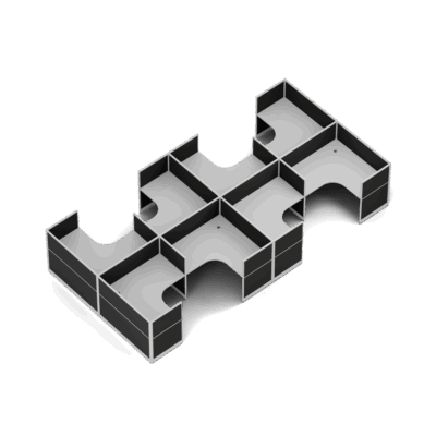 Quiet 8 Person H Pod + End Screens