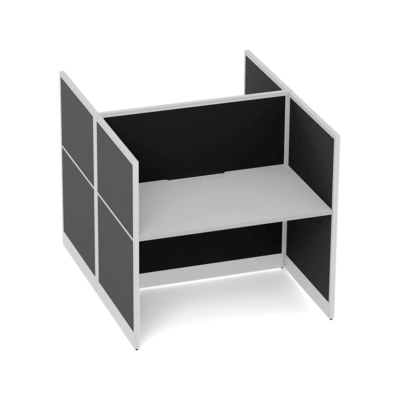 Quiet 2 Person Double Desk + End Screens