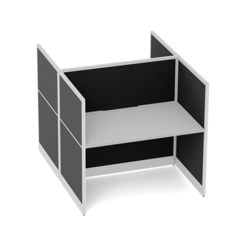 Quiet 2 Person Double Desk + End Screens