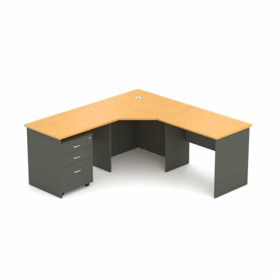 Wonder Corner Workstation 600D Beech/Charcoal