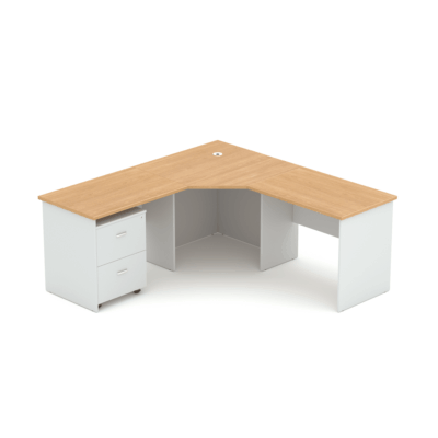 Wonder Corner Workstation 600D Oak/White
