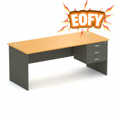 Wonder Straight Desk Beech/Charcoal
