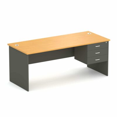 Wonder Straight Desk Beech/Charcoal