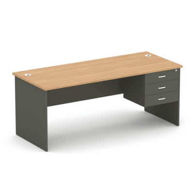 Wonder Straight Desk Oak/Charcoal
