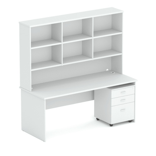 Wonder Desk & Hutch White/White