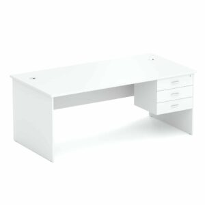 Wonder desk 189 in white with fixed pedestal