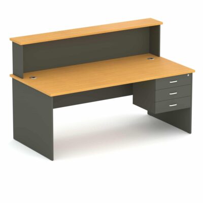 Wonder Reception Desk Beech/Charcoal