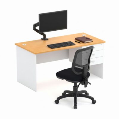 Wonder Straight Desk Beech/White
