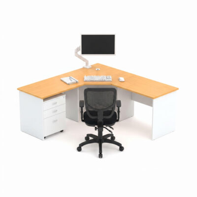 Wonder Corner Workstation 600D Beech/White