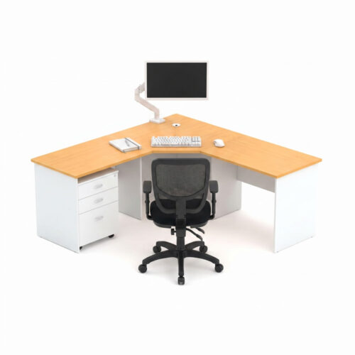 Wonder Corner Workstation 600D Beech/White