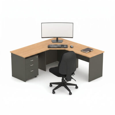 Wonder Corner Workstation 600D Oak/Charcoal