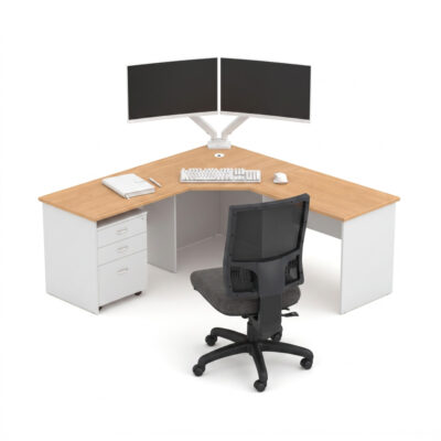 Wonder Corner Workstation 600D Oak/White