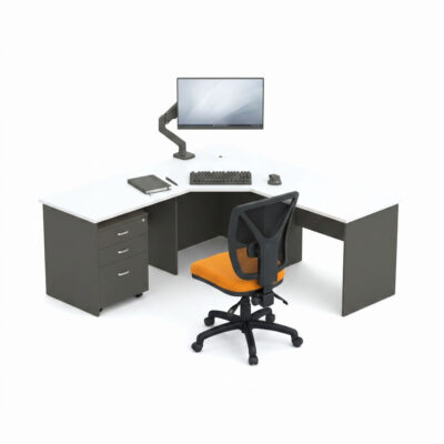 Wonder Corner Workstation 600D White/Charcoal