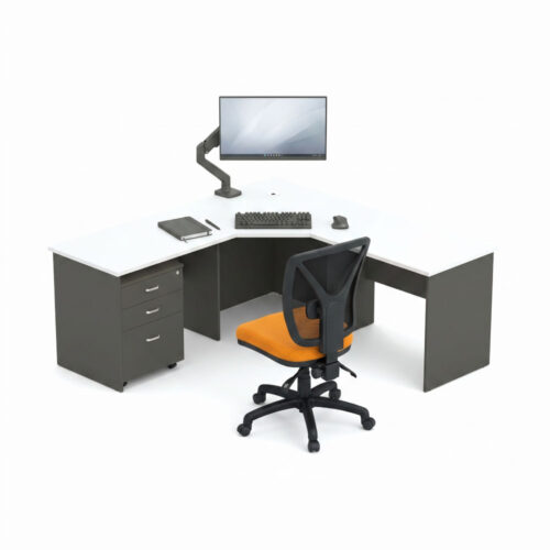 Wonder Corner Workstation 600D White/Charcoal